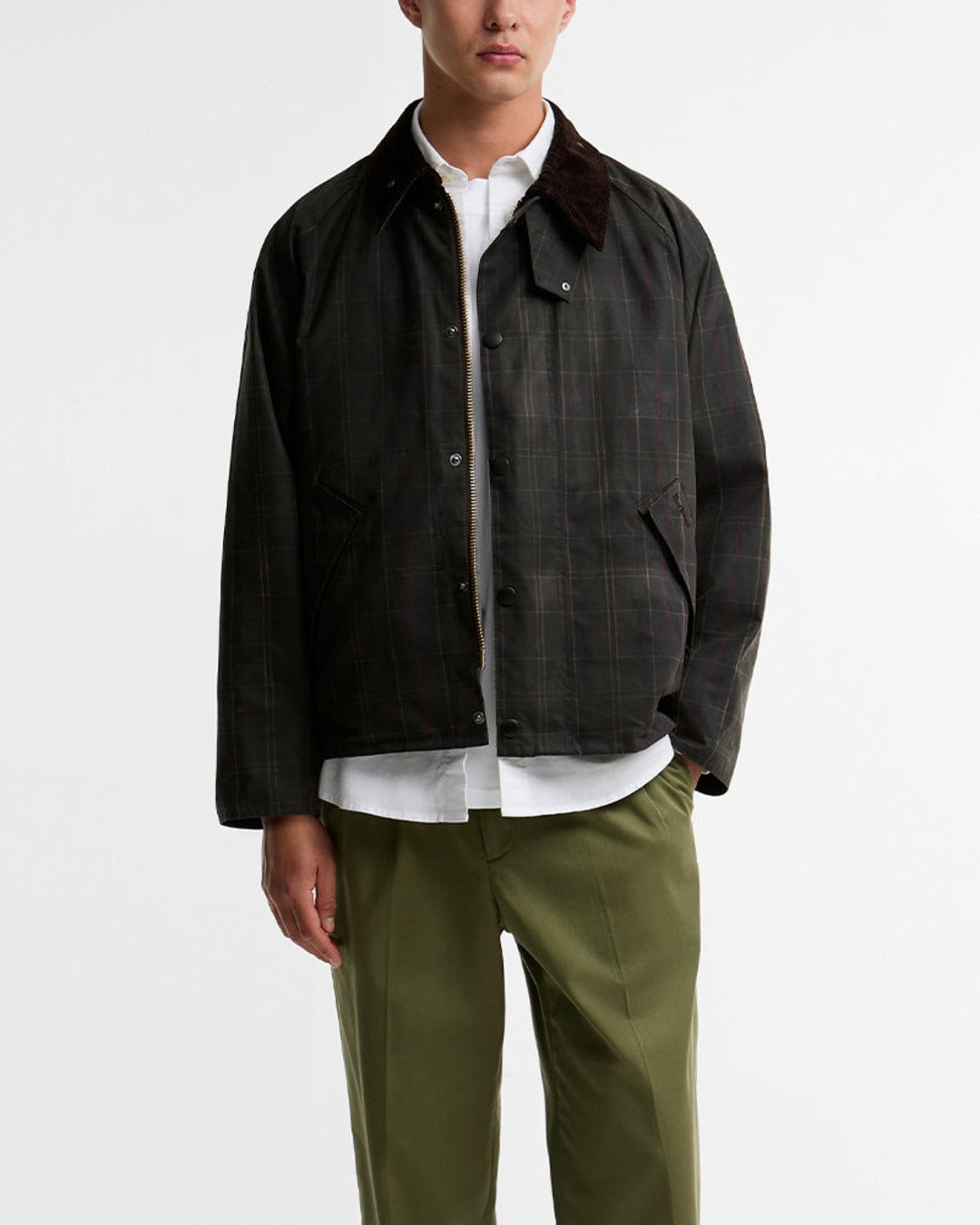 Barbour - Veste Transport Wax Tartan - Noir