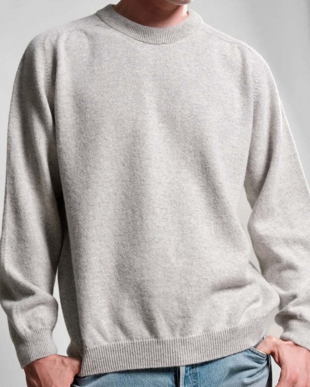Nitto Knitwear - Armen Round Neck Sweater - Silver