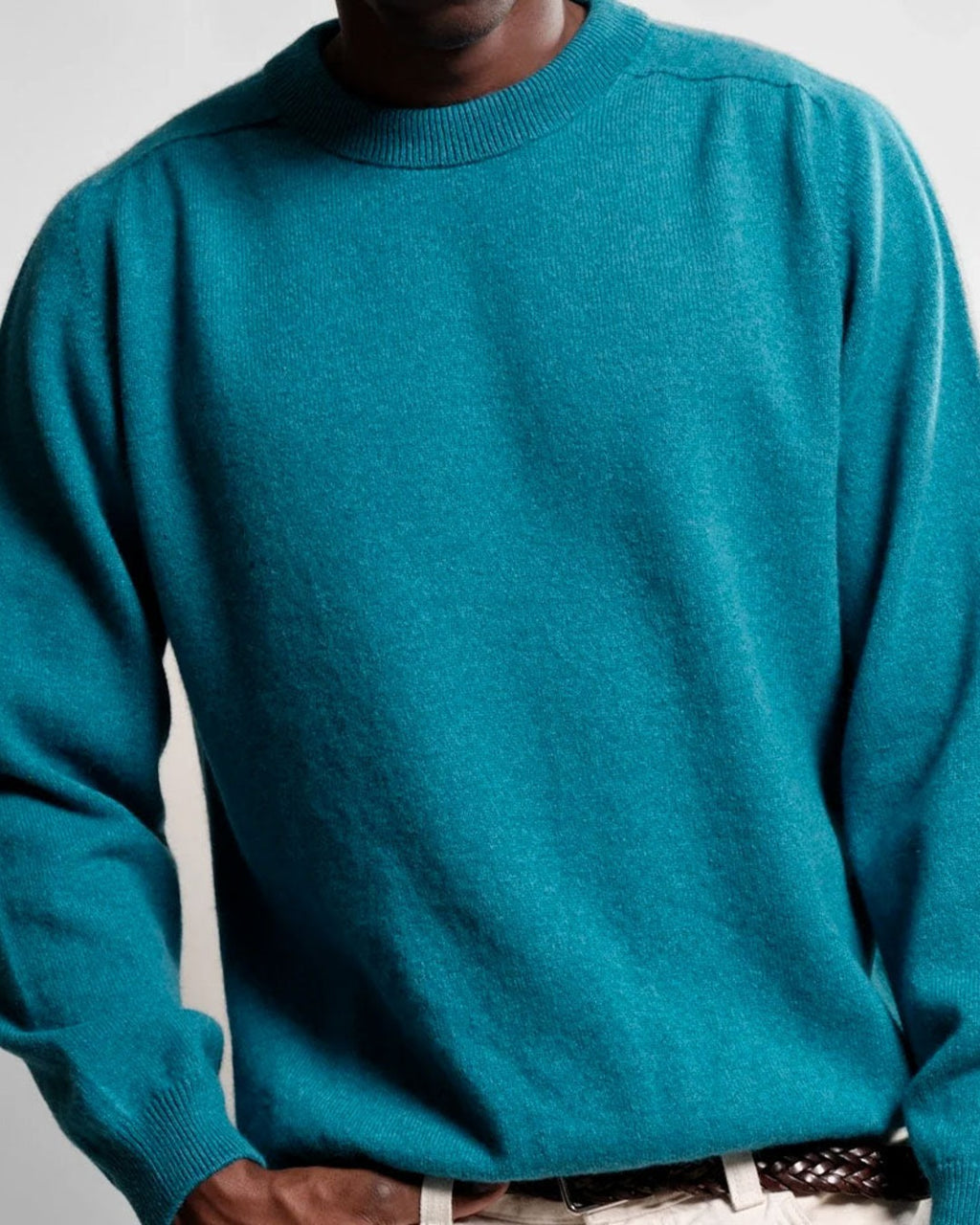 Nitto Knitwear - Armen Round Neck Sweater - Blue Bondi