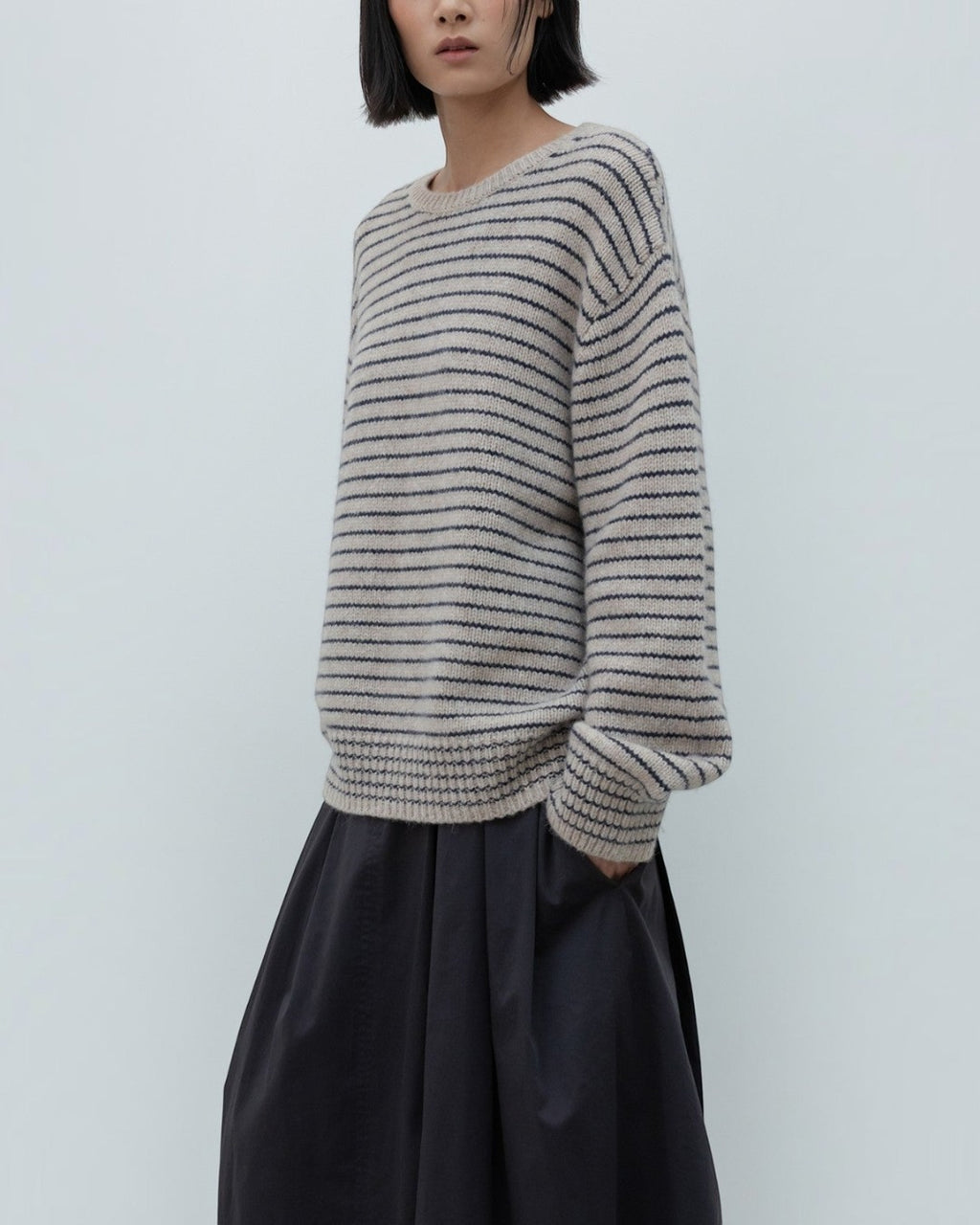 Low Classic - Striped Sweater - Beige