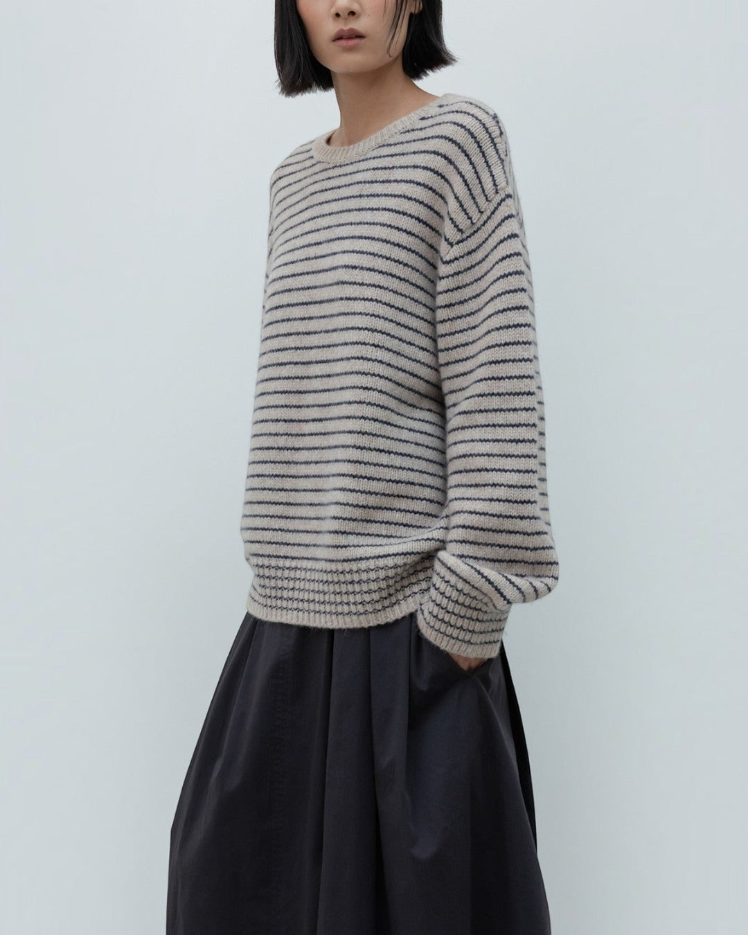 Low Classic - Striped Sweater - Beige