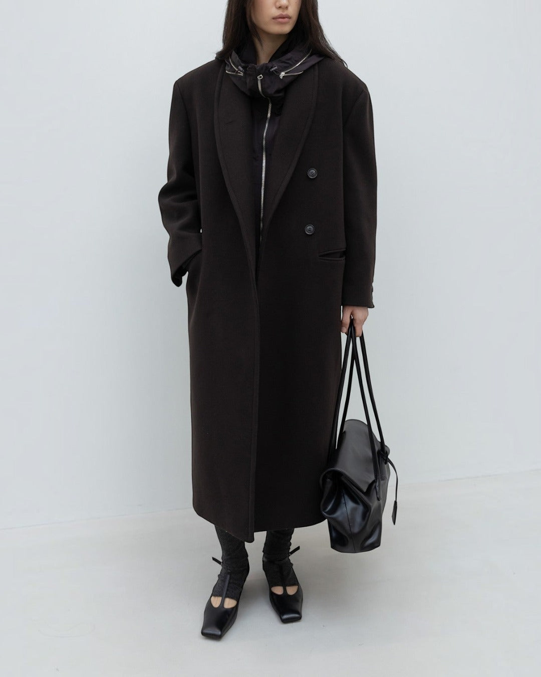 Low Classic - Shawl Collar Coat - Brown