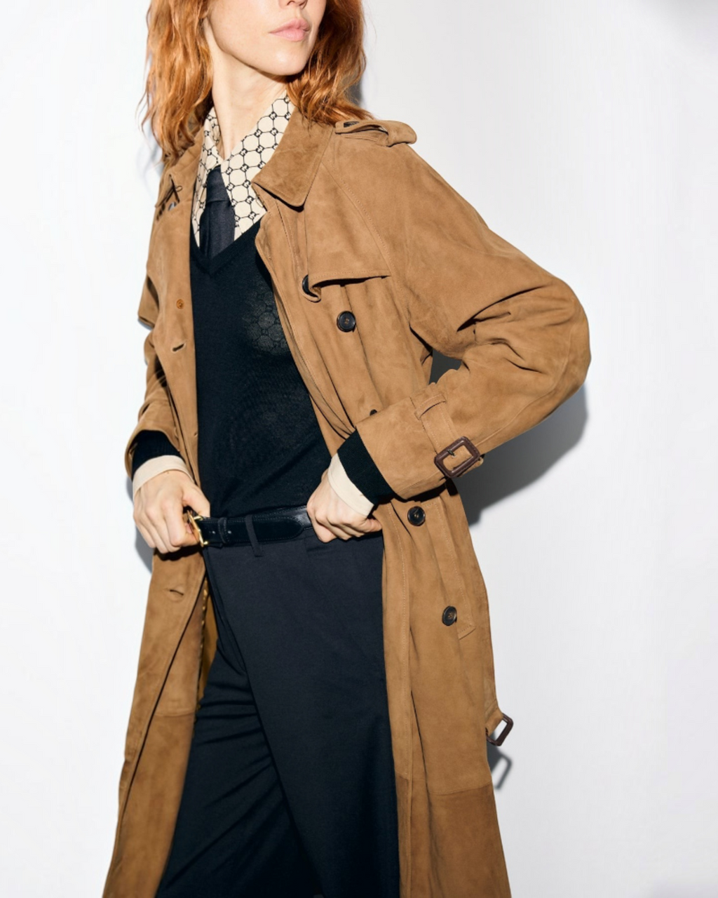 Gerard Darel - Judy Suede Leather Trench Coat - Yellow
