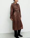 Gerard Darel - Lexie Lambskin Trench Coat - Brown