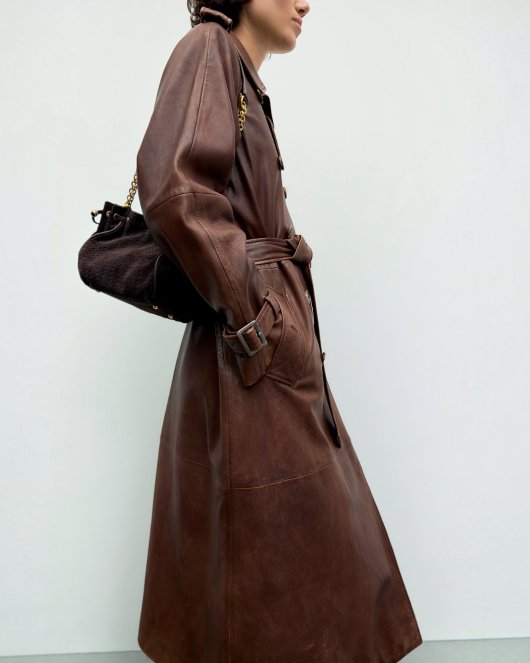 Gerard Darel - Lexie Lambskin Trench Coat - Brown