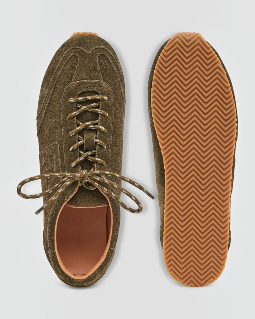 Gerard Darel - Sneakers En Cuir Velours Mady - Kaki