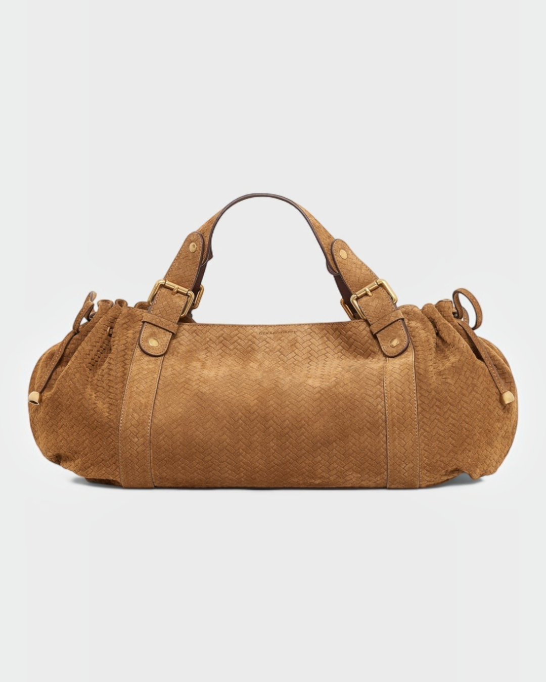 Gerard Darel - 24H Braided Effect Velvet Leather Handbag - Amber