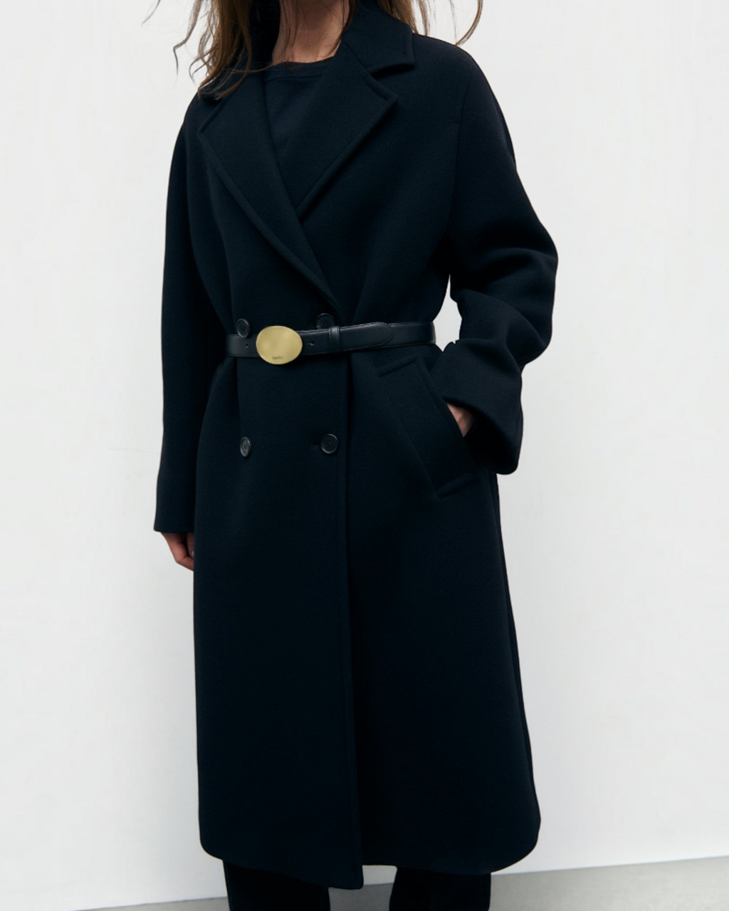Gerard Darel - Manteau Long Croisé Aliz - Noir