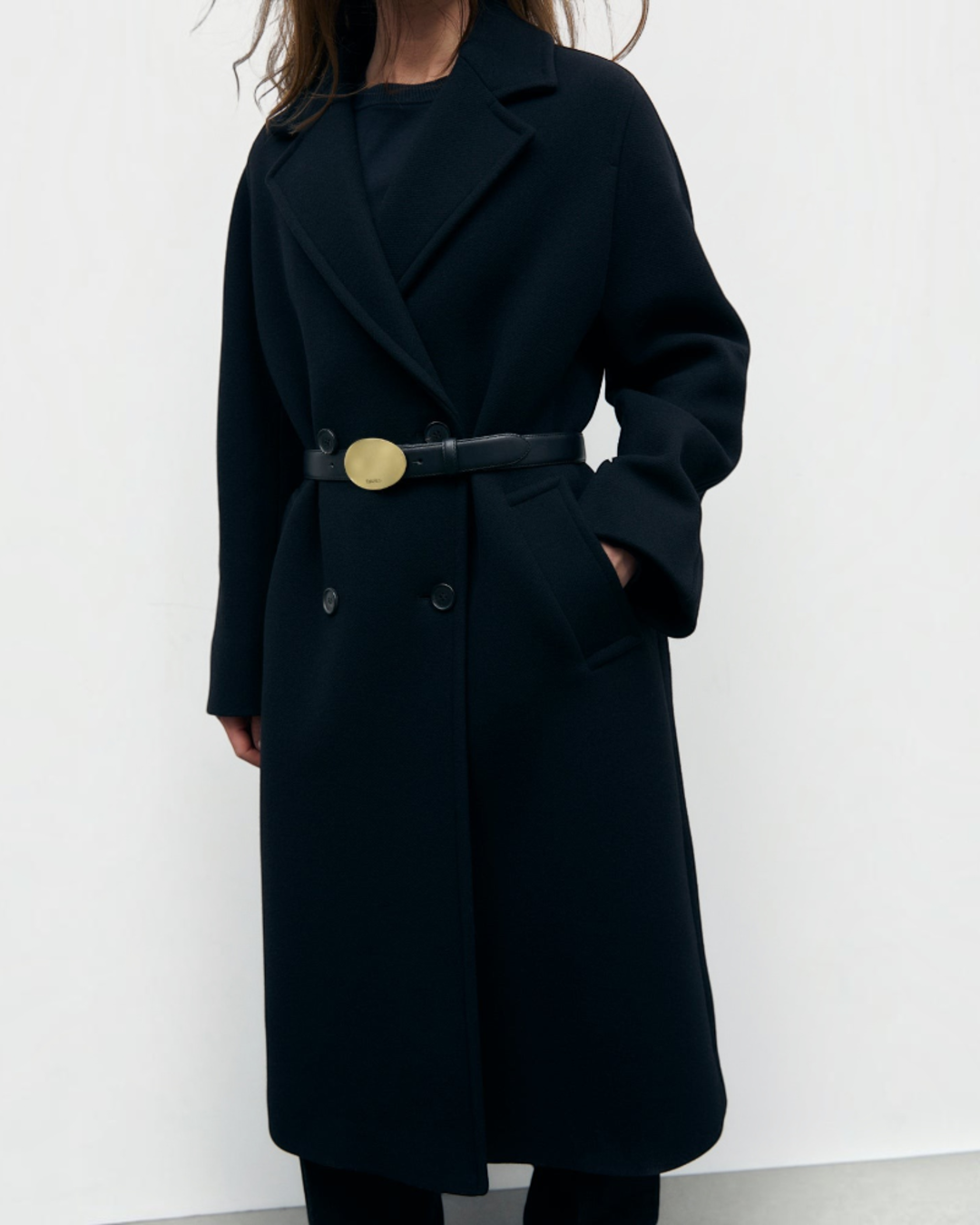 Gerard Darel - Manteau Long Croisé Aliz - Noir