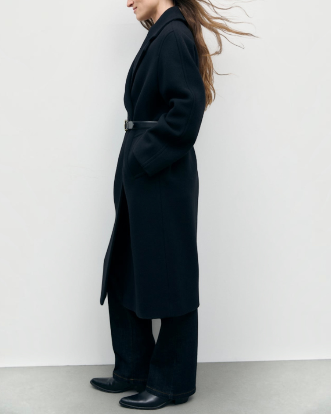 Gerard Darel - Manteau Long Croisé Aliz - Noir