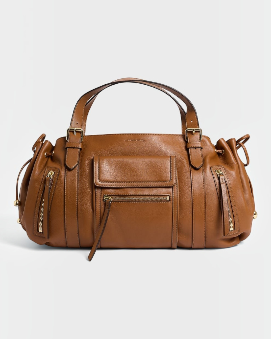 Gerard Darel - Sac À Main En Cuir Avec Poches Zippées St Germain - Cognac