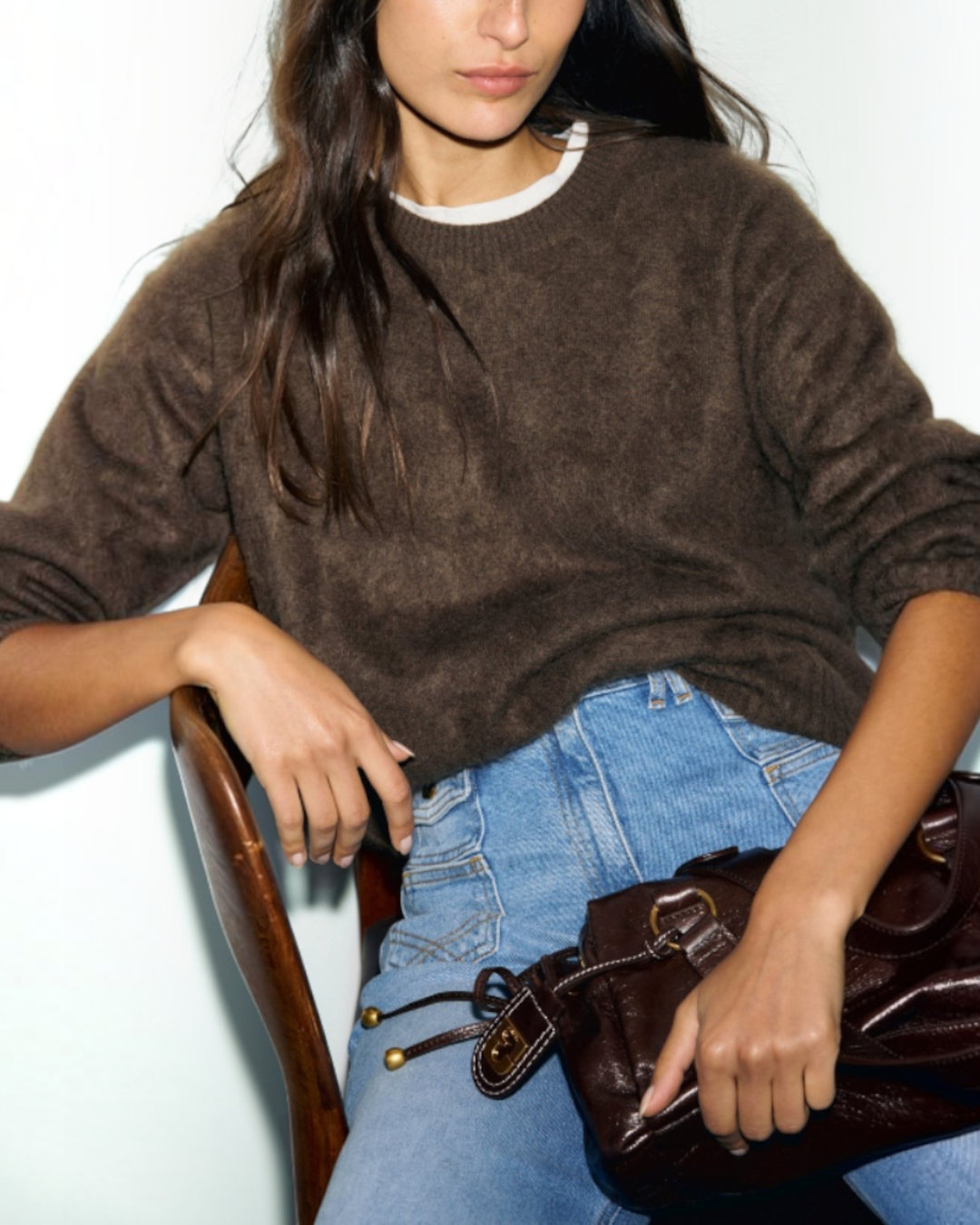 Gerard Darel - Rida Brushed Cashmere Round-Neck Sweater - Brown