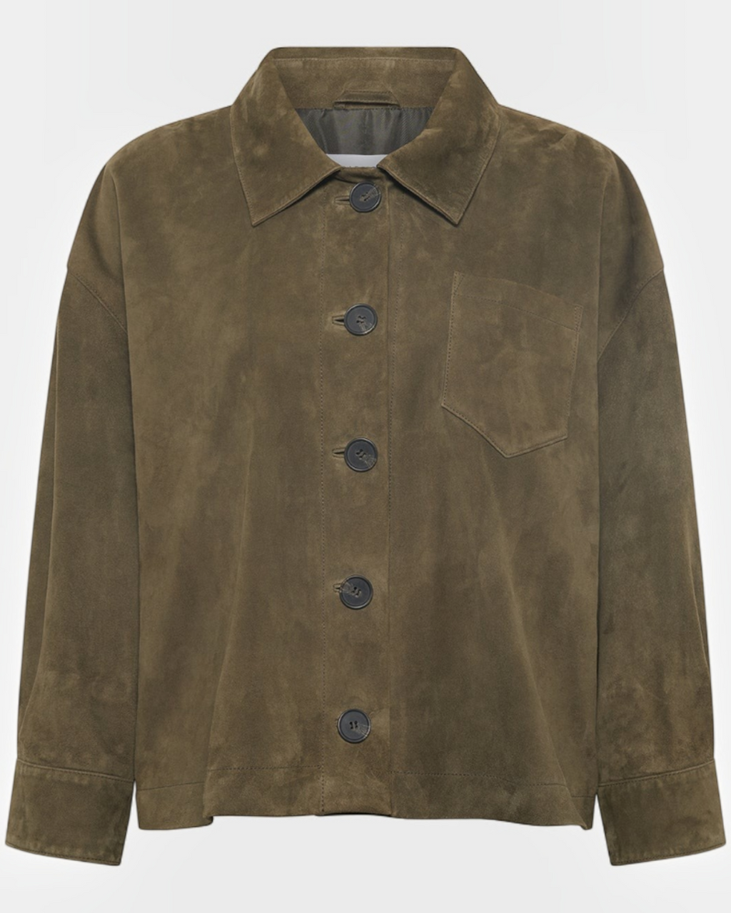 Gerard Darel - Surchemise En Cuir Velours Rose - Vert