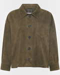 Gerard Darel - Surchemise En Cuir Velours Rose - Vert
