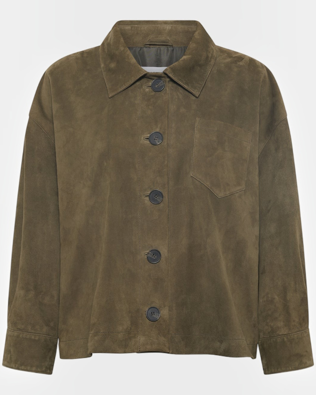 Gerard Darel - Surchemise En Cuir Velours Rose - Vert