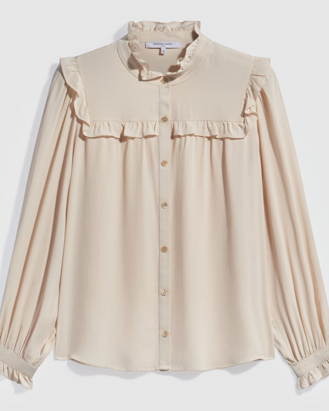 Gerard Darel - Chemise Fluide À Volants Leia - Beige