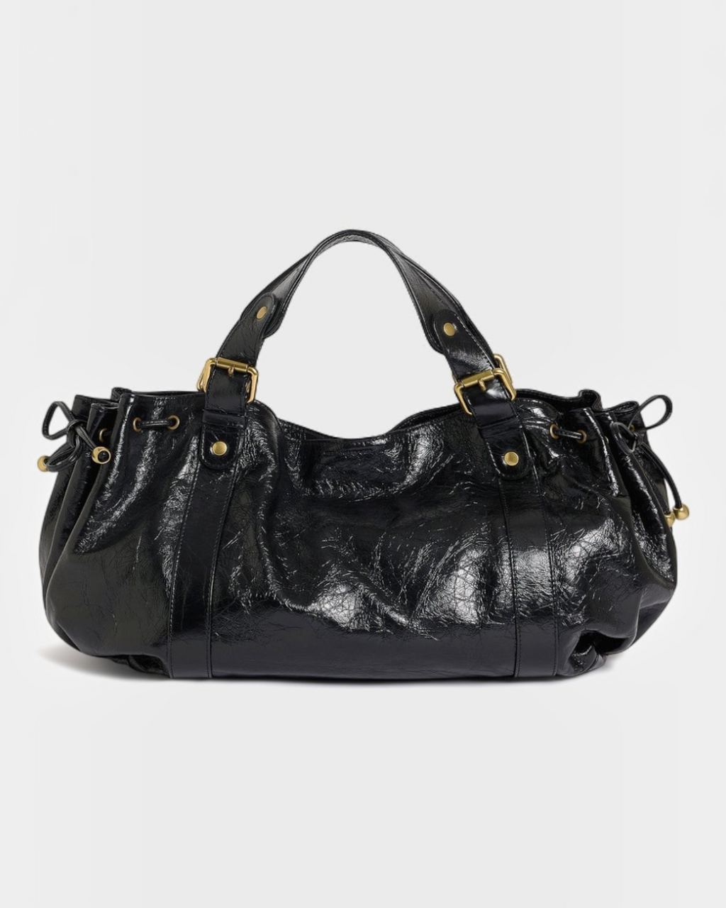 Gerard Darel - Sac À Main En Cuir Effet Froissé 24H - Noir
