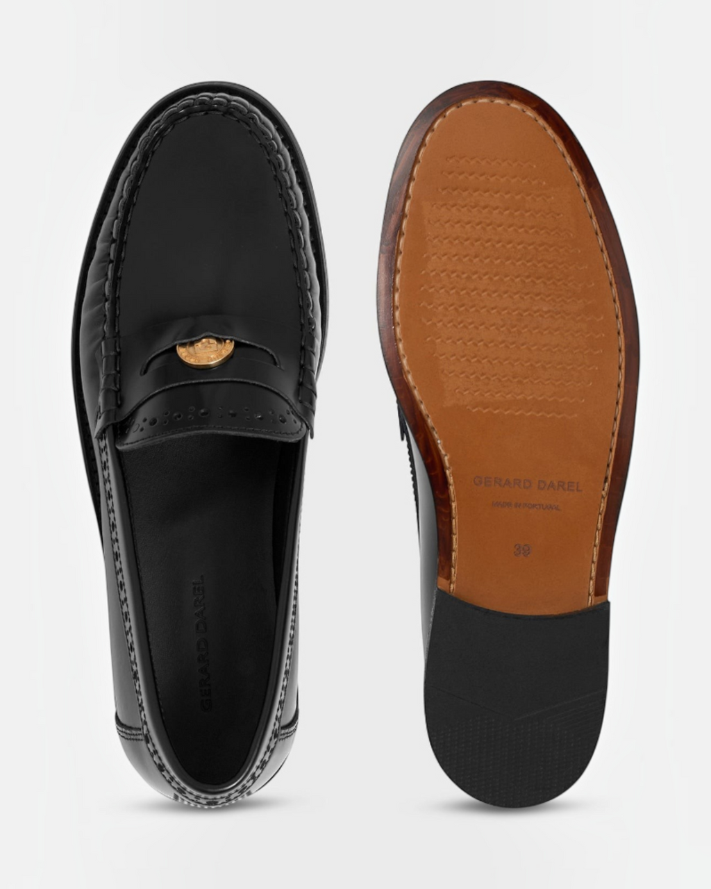 Gerard Darel - Mocassins En Cuir Glacé Augustine - Noir