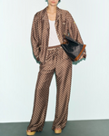 Gerard Darel - Chemise Satinée À Monogramme Calena - Marron