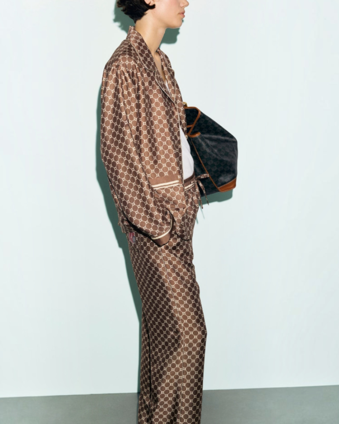 Gerard Darel - Chemise Satinée À Monogramme Calena - Marron