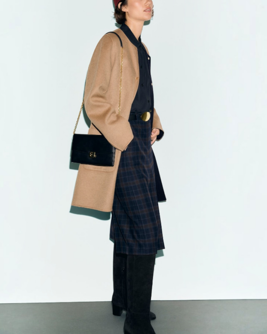Gerard Darel - Manteau Droit En Laine Réversible Anai - Marine