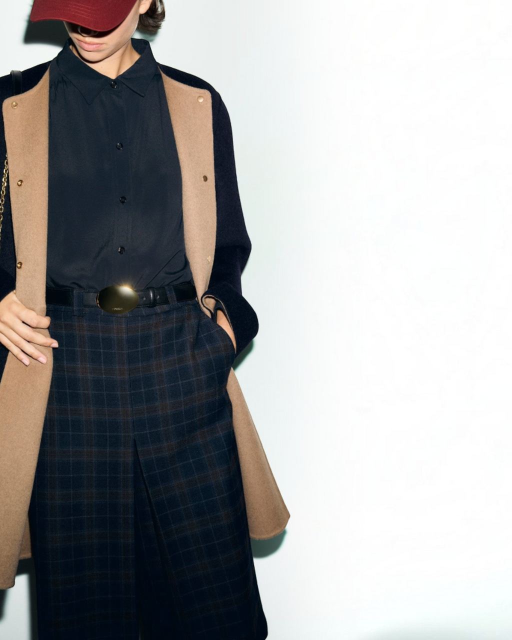 Gerard Darel - Manteau Droit En Laine Réversible Anai - Marine