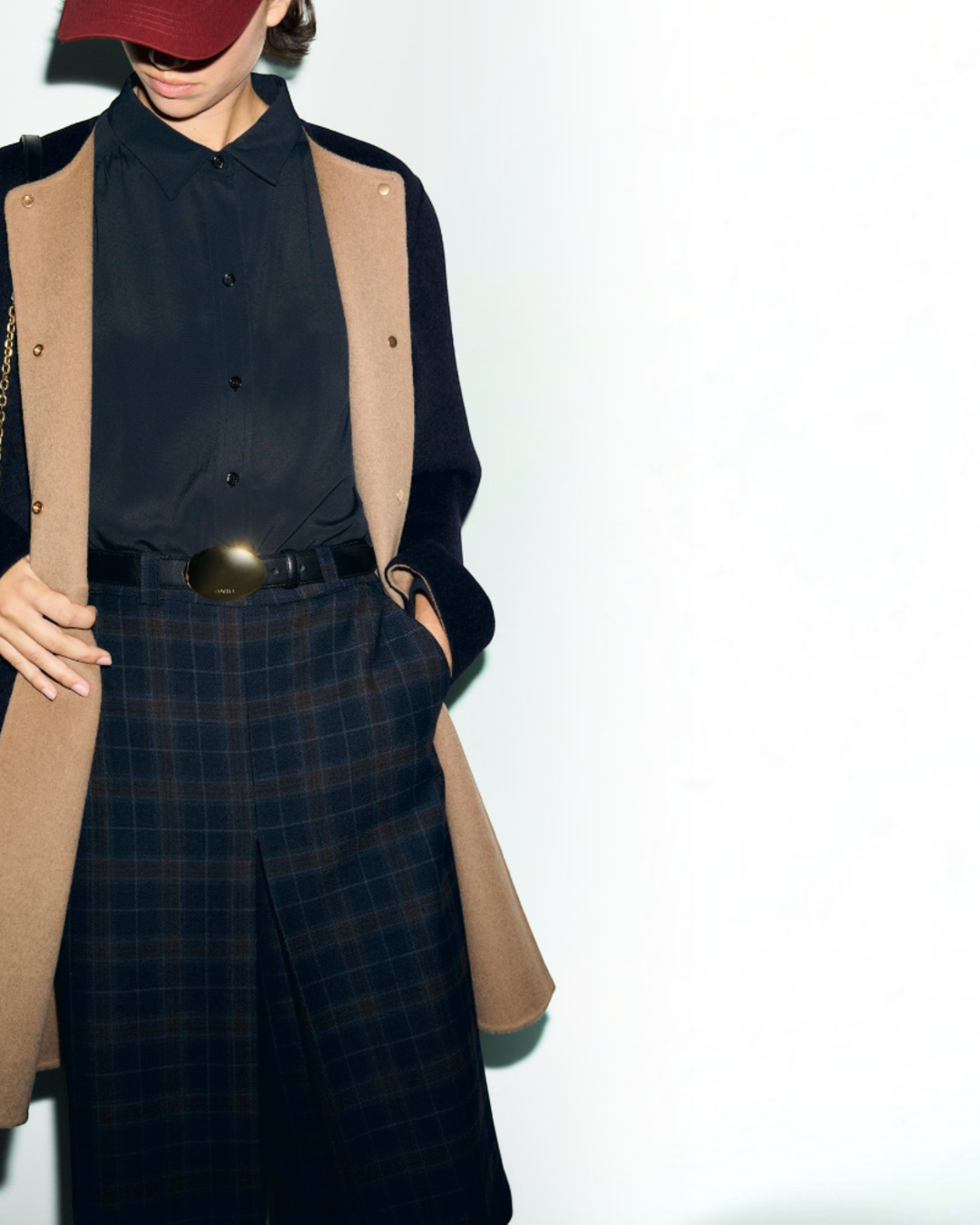Gerard Darel - Manteau Droit En Laine Réversible Anai - Marine
