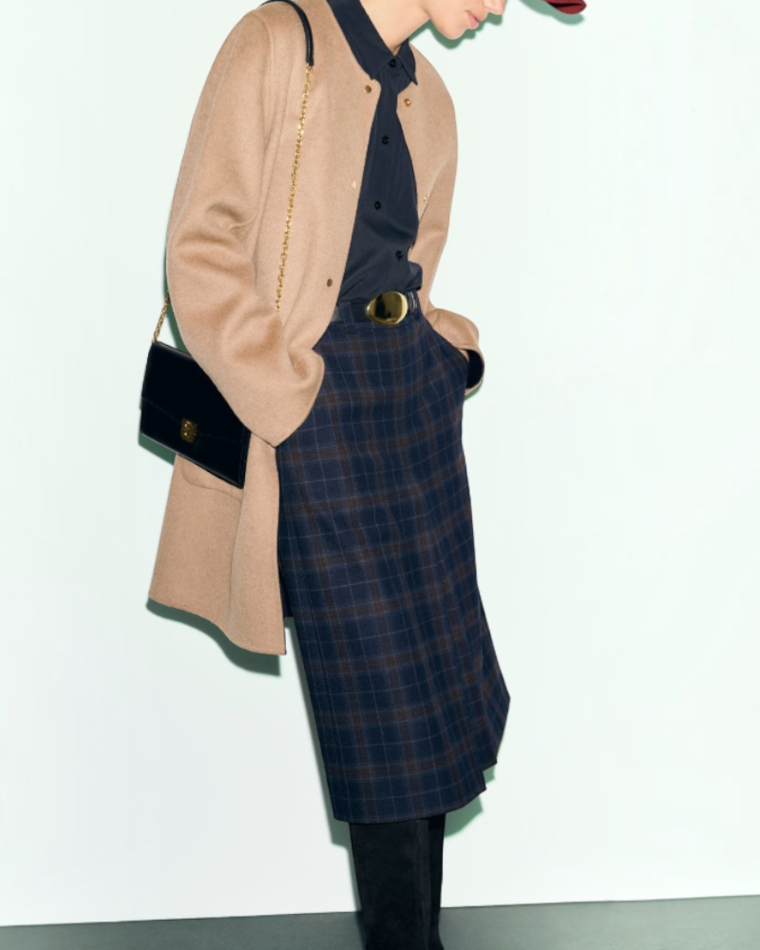 Gerard Darel - Manteau Droit En Laine Réversible Anai - Marine