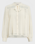 Gerard Darel - Cyrana Lace Shirt With Pussy Collar - White