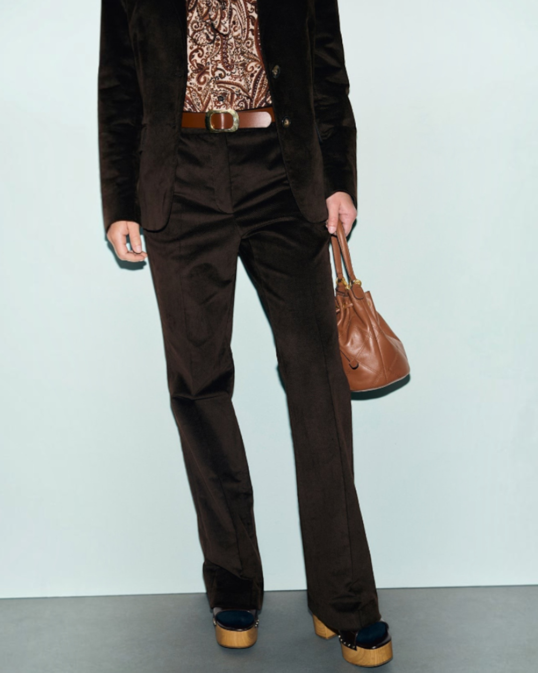 Gerard Darel - Maby Velvet Flare Pants - Brown