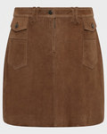 Gerard Darel - Jemima Short Velvet Leather Skirt - Brown