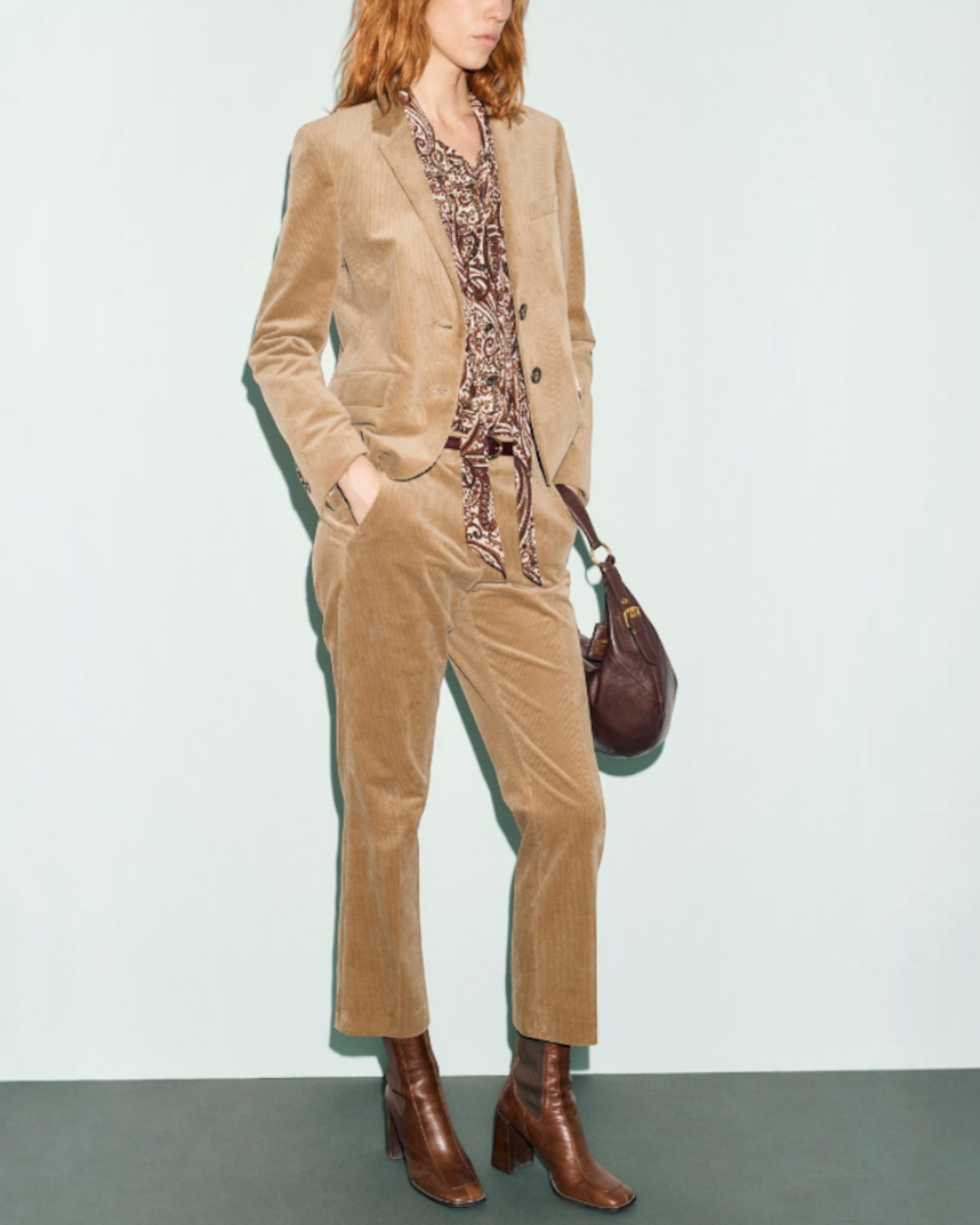 Gerard Darel - Mysa Straight Ribbed Velvet Trousers - Yellow