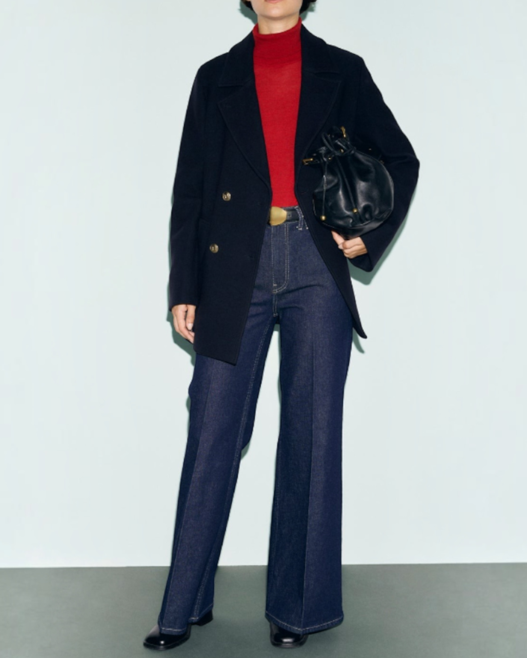 Gerard Darel - Alis Double Breasted Pea Coat - Navy