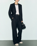 Gerard Darel - Pantalon Large De Tailleur À Fines Rayures Mimi - Noir