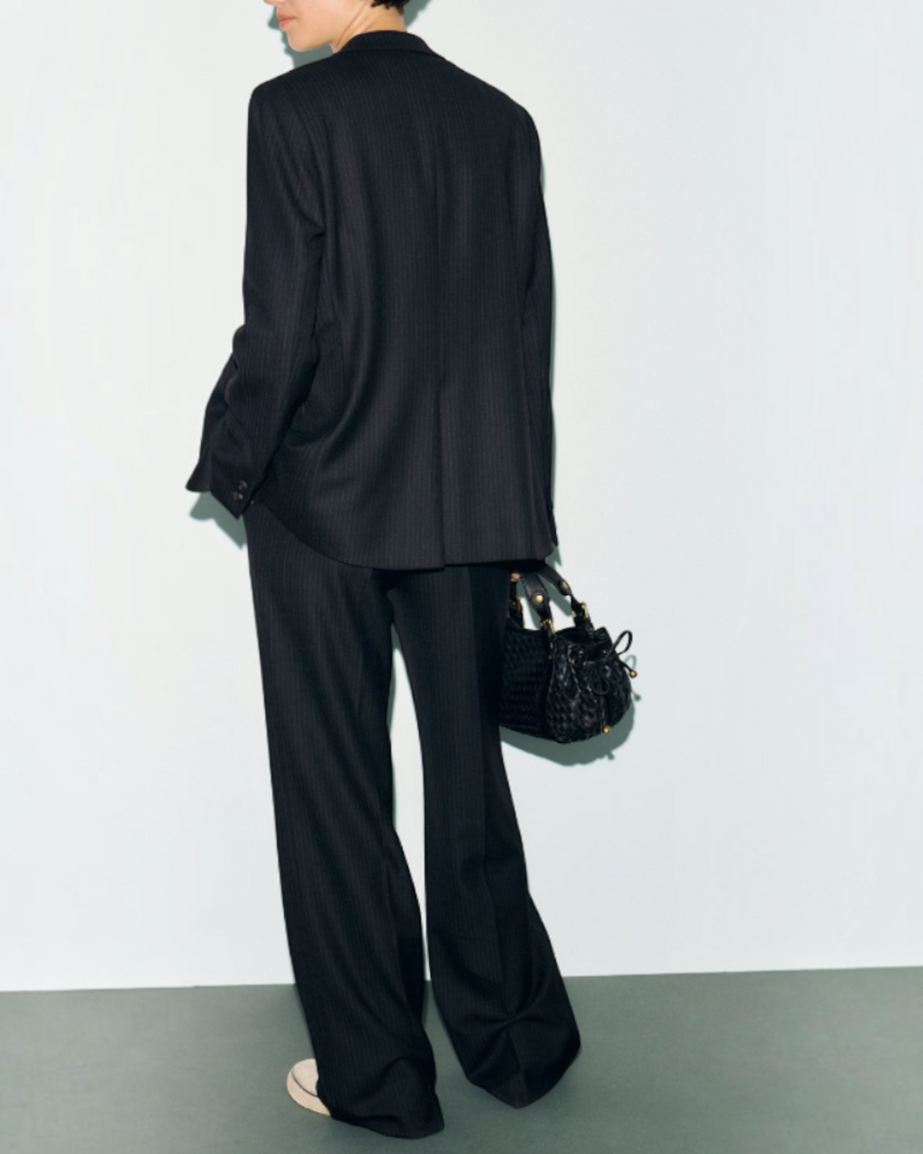 Gerard Darel - Pantalon Large De Tailleur À Fines Rayures Mimi - Noir