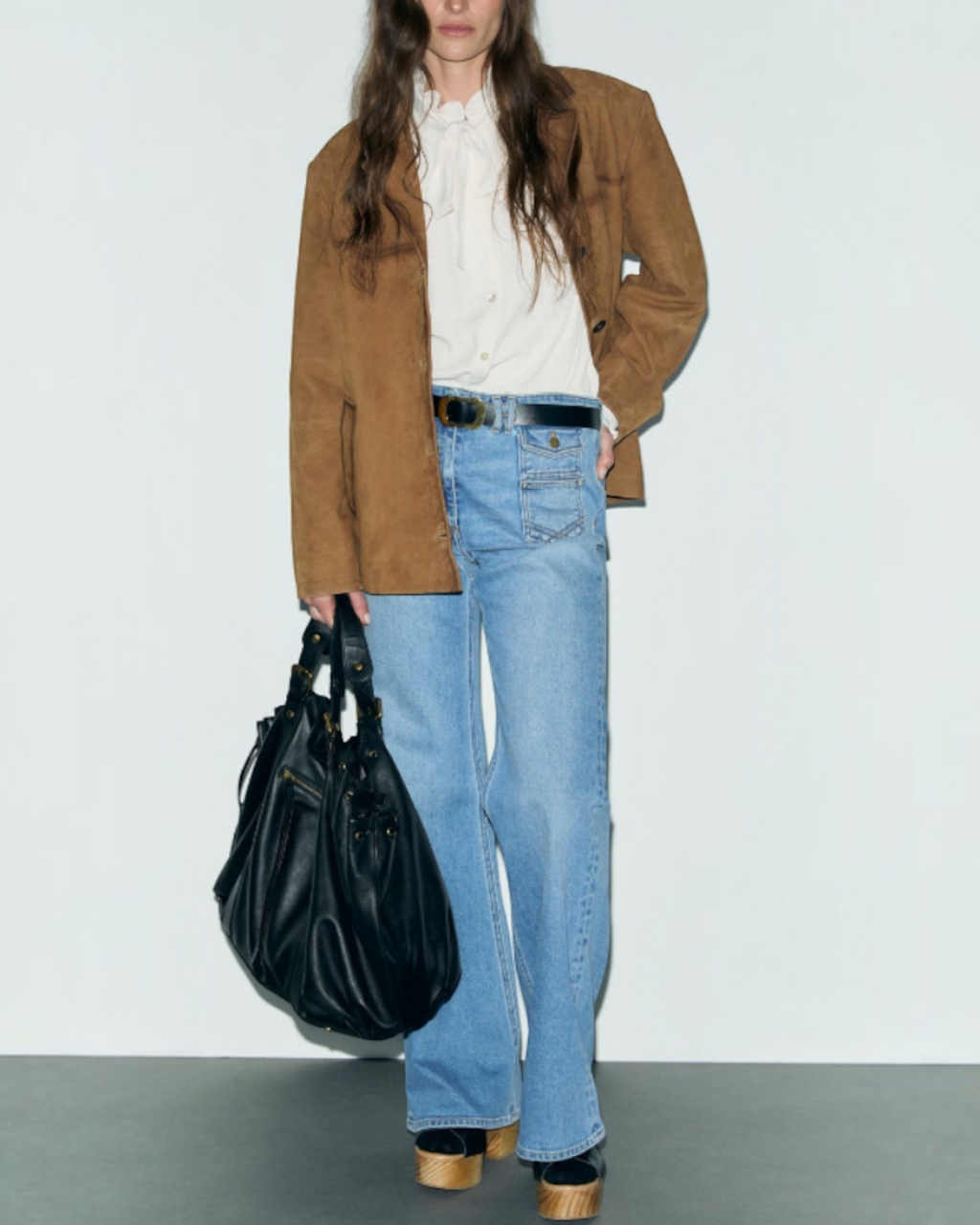 Gerard Darel - Paule Velvet Leather Jacket with Tailored Collar - Brown