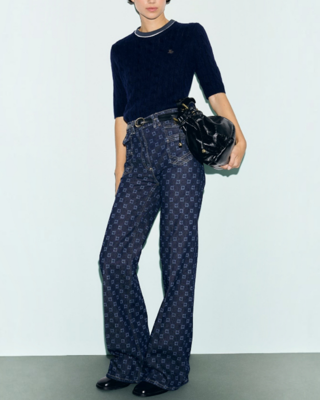 Gerard Darel - Anna Monogram Flare Jeans - Blue