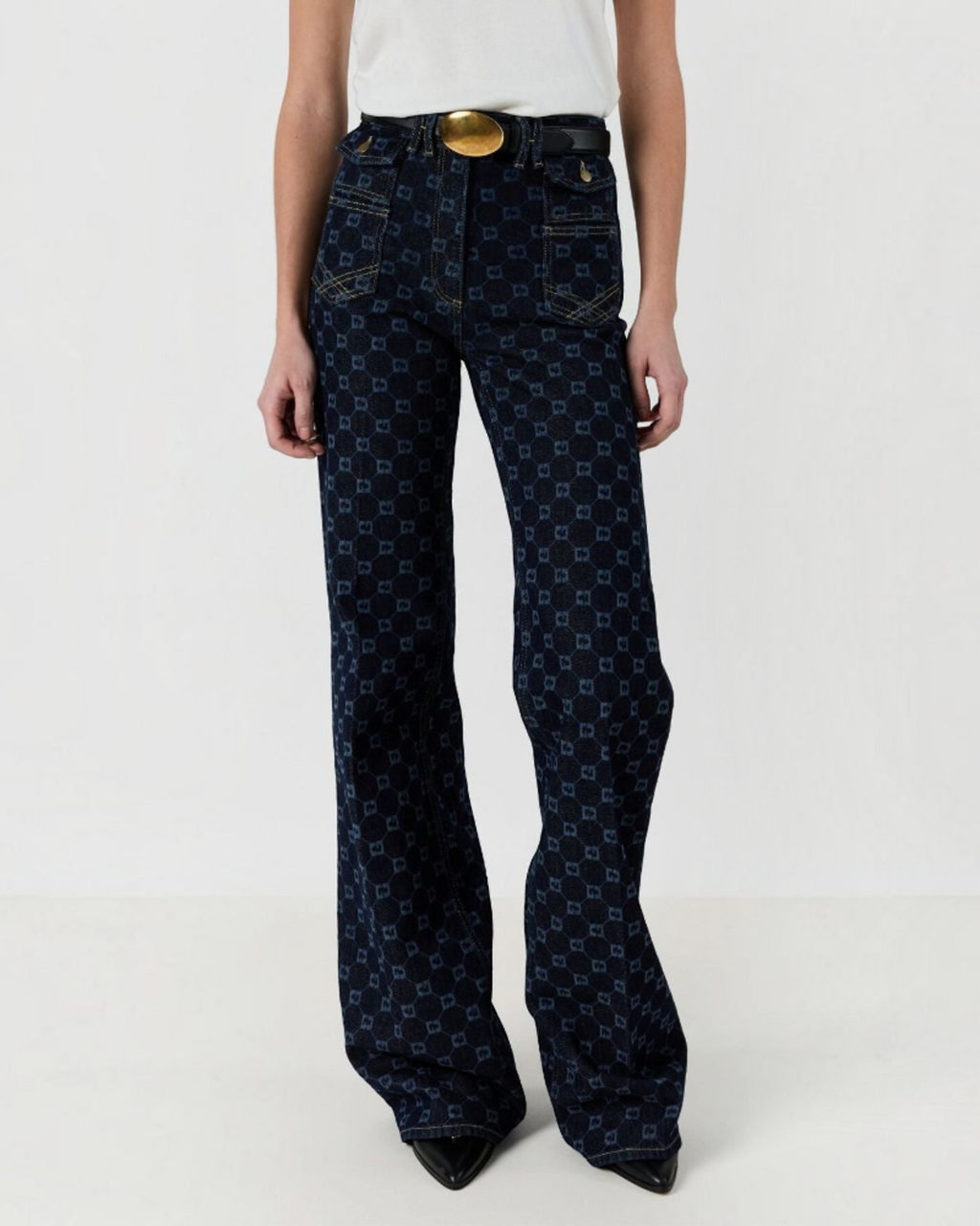 Gerard Darel - Anna Monogram Flare Jeans - Blue