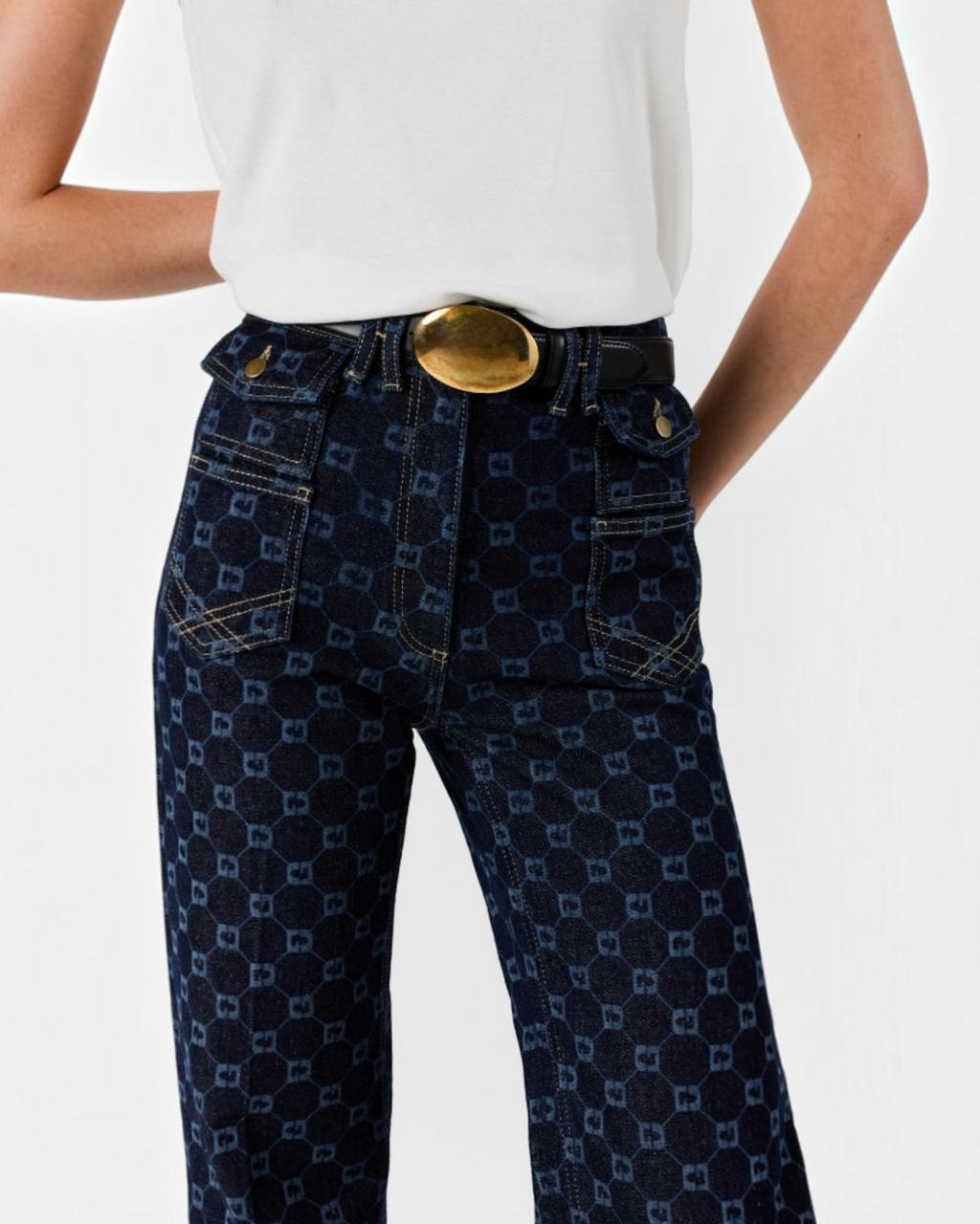 Gerard Darel - Anna Monogram Flare Jeans - Blue