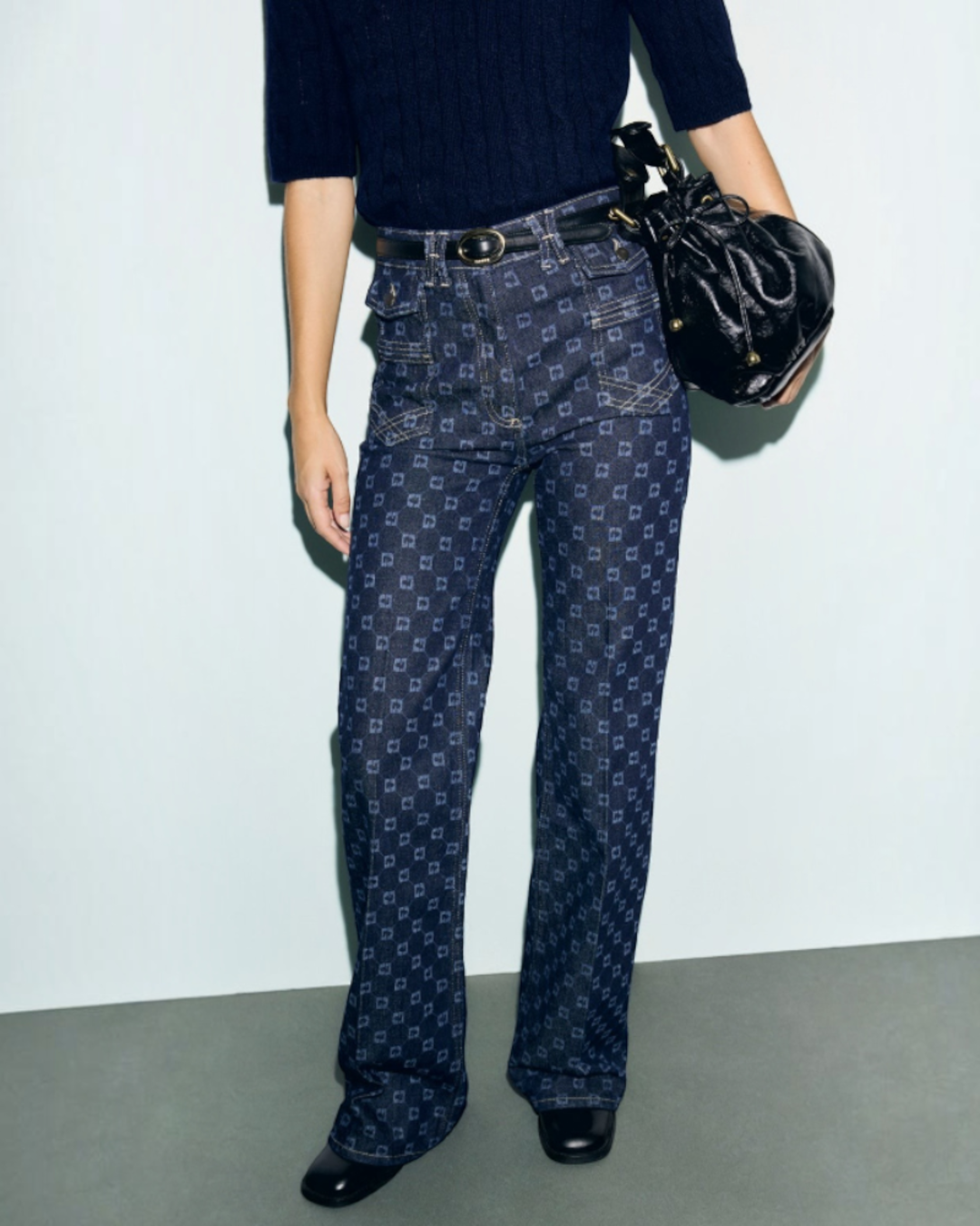Gerard Darel - Anna Monogram Flare Jeans - Blue