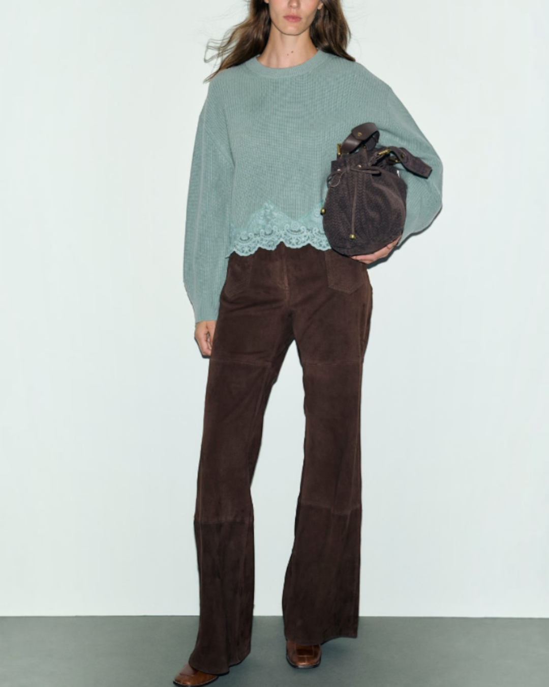 Gerard Darel - Riviera Loose Wool And Lace Sweater - Green