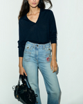 Gerard Darel - Pull V En Laine Fine Rachel - Marine