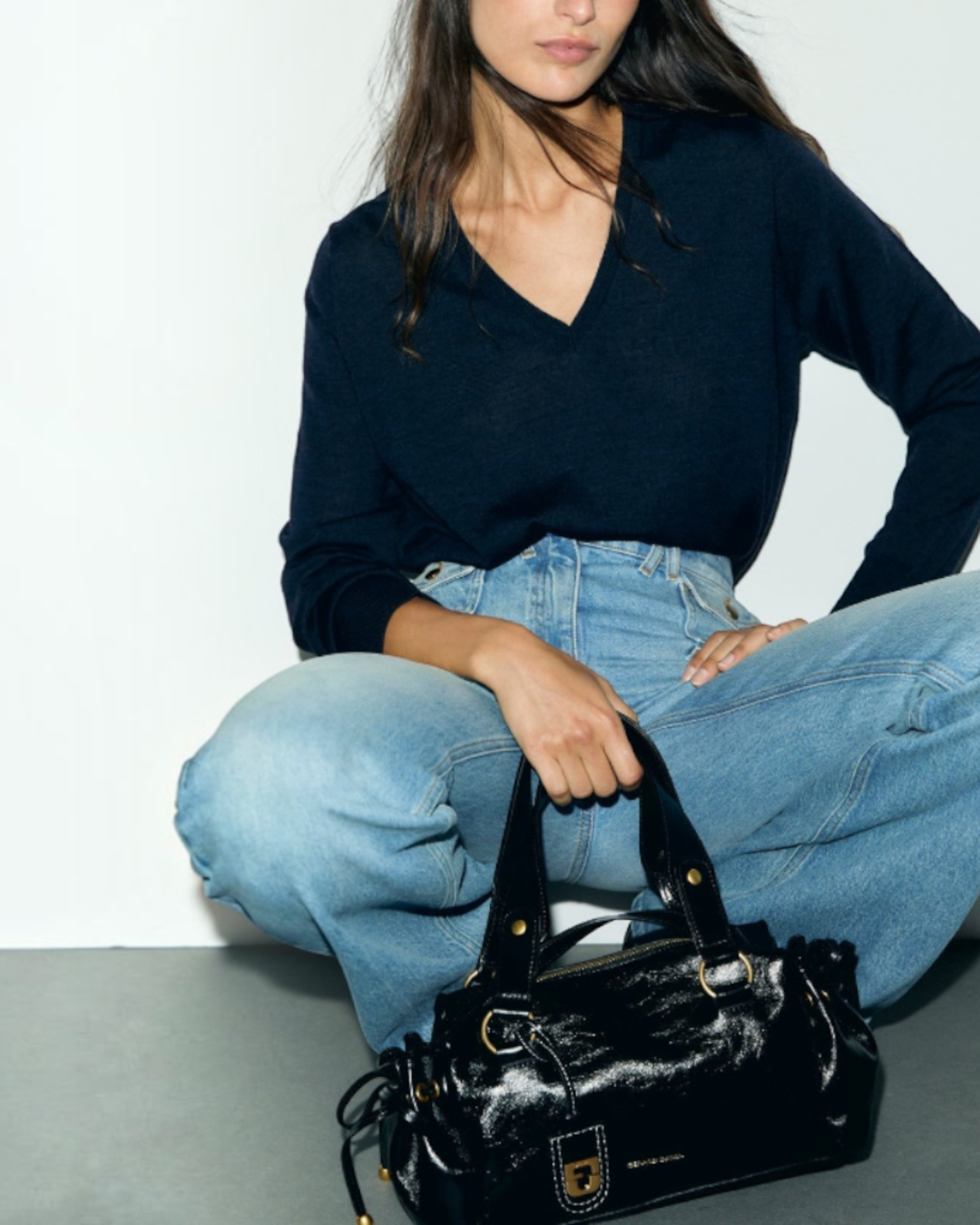 Gerard Darel - Rachel Fine Wool V Sweater - Navy