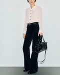 Gerard Darel - Anna Monogram Velvet Flare Jeans - Black