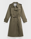 Gerard Darel - Long Khaki Serge Trench Coat - Green