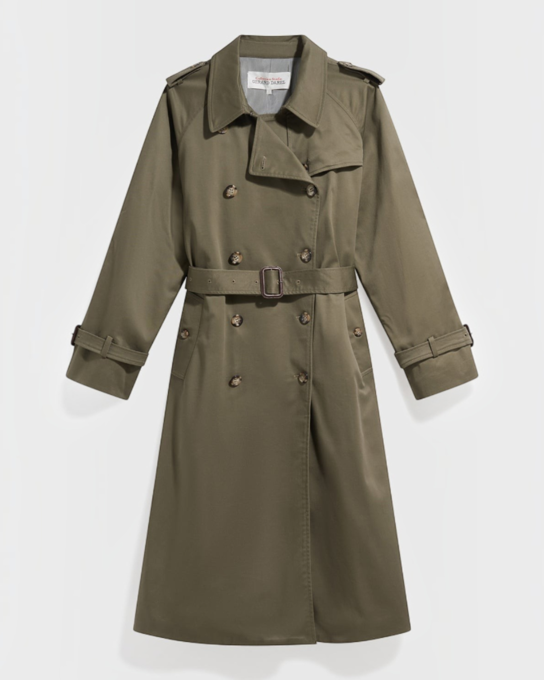 Gerard Darel - Long Khaki Serge Trench Coat - Green