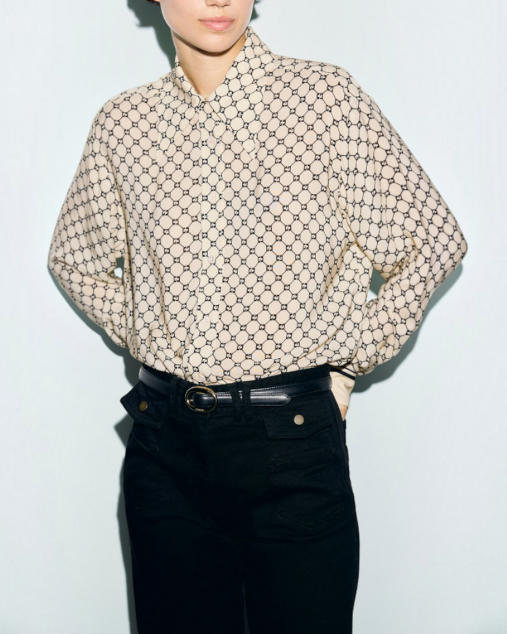 Gerard Darel - Flowy Jimi Monogram Shirt - White