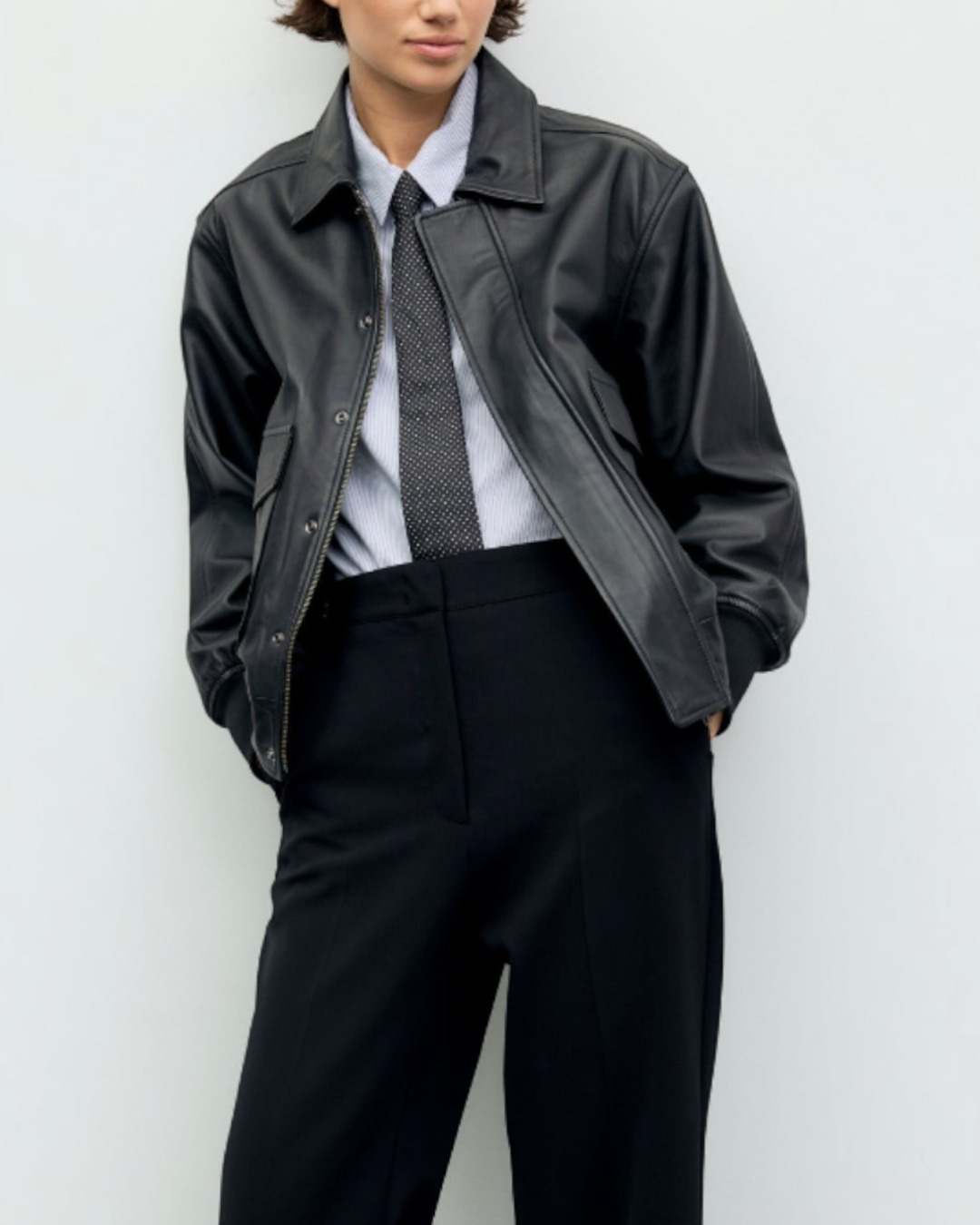 Gerard Darel - Veste Ample En Cuir Nima - Noir