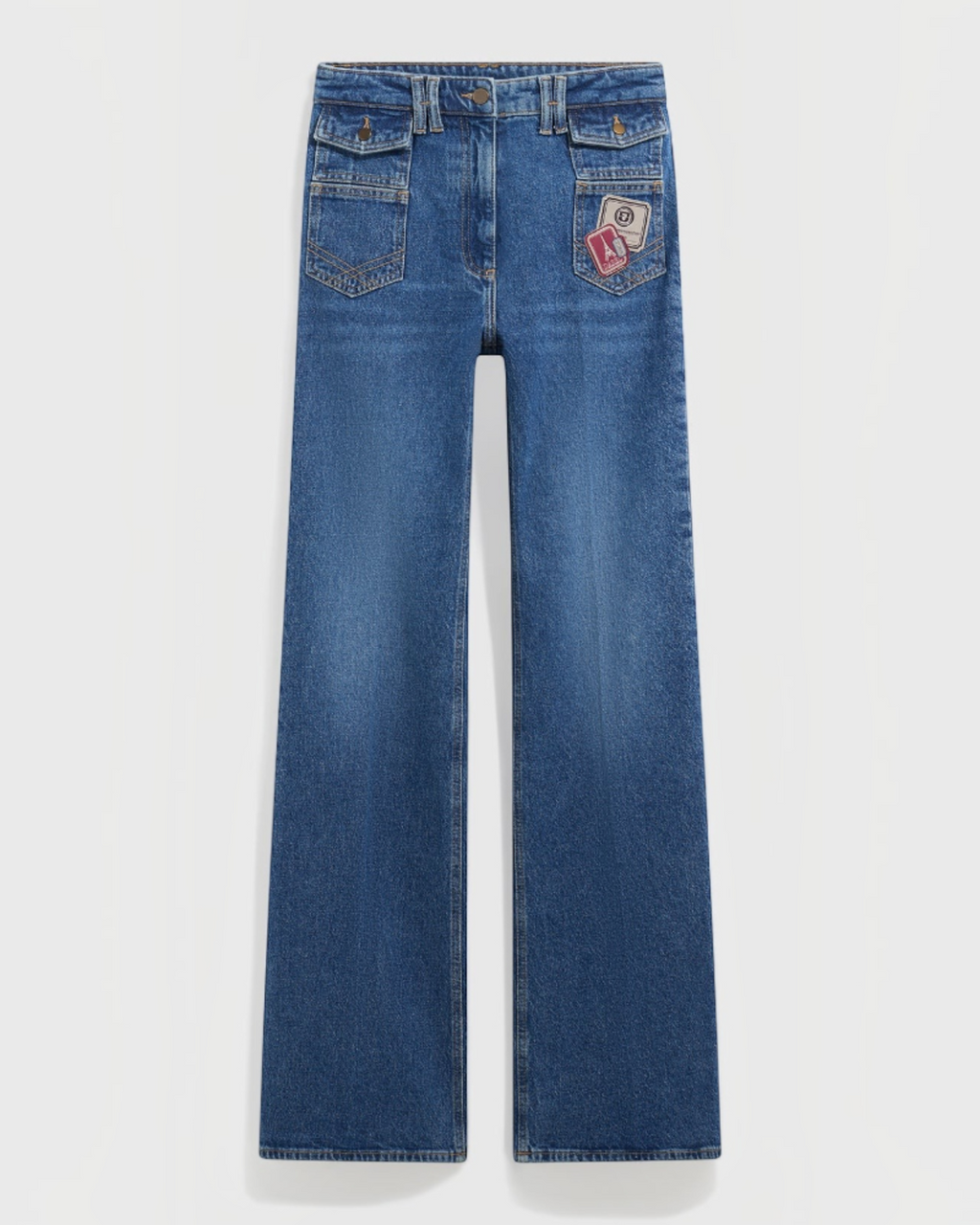 Gerard Darel - Flare Jeans With Anna Patches - Blue