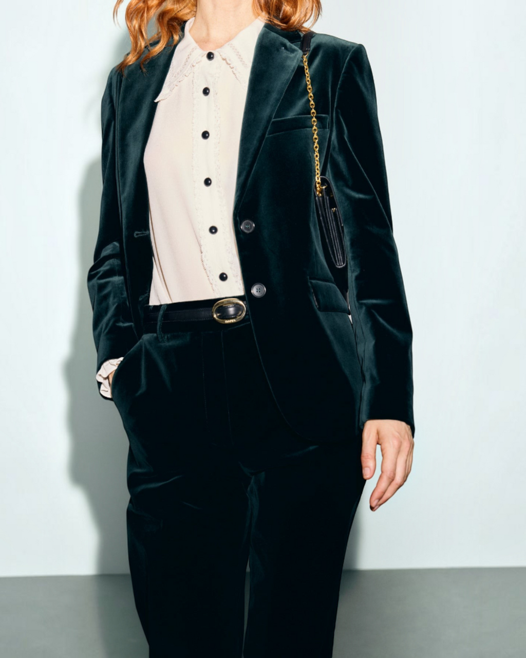 Gerard Darel - Veste En Velours Ras Jyna - Vert
